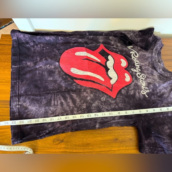Rolling Stones Purple Tie Dye Band Sleeve Tee 100% Cotton Size SM - Picture 4 of 9